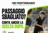 Passaggio sbagliato nel calcio: osserva la scelta successiva Visual MB Performance con giovane calciatore in movimento e invito a osservare la risposta dopo un passaggio sbagliato.